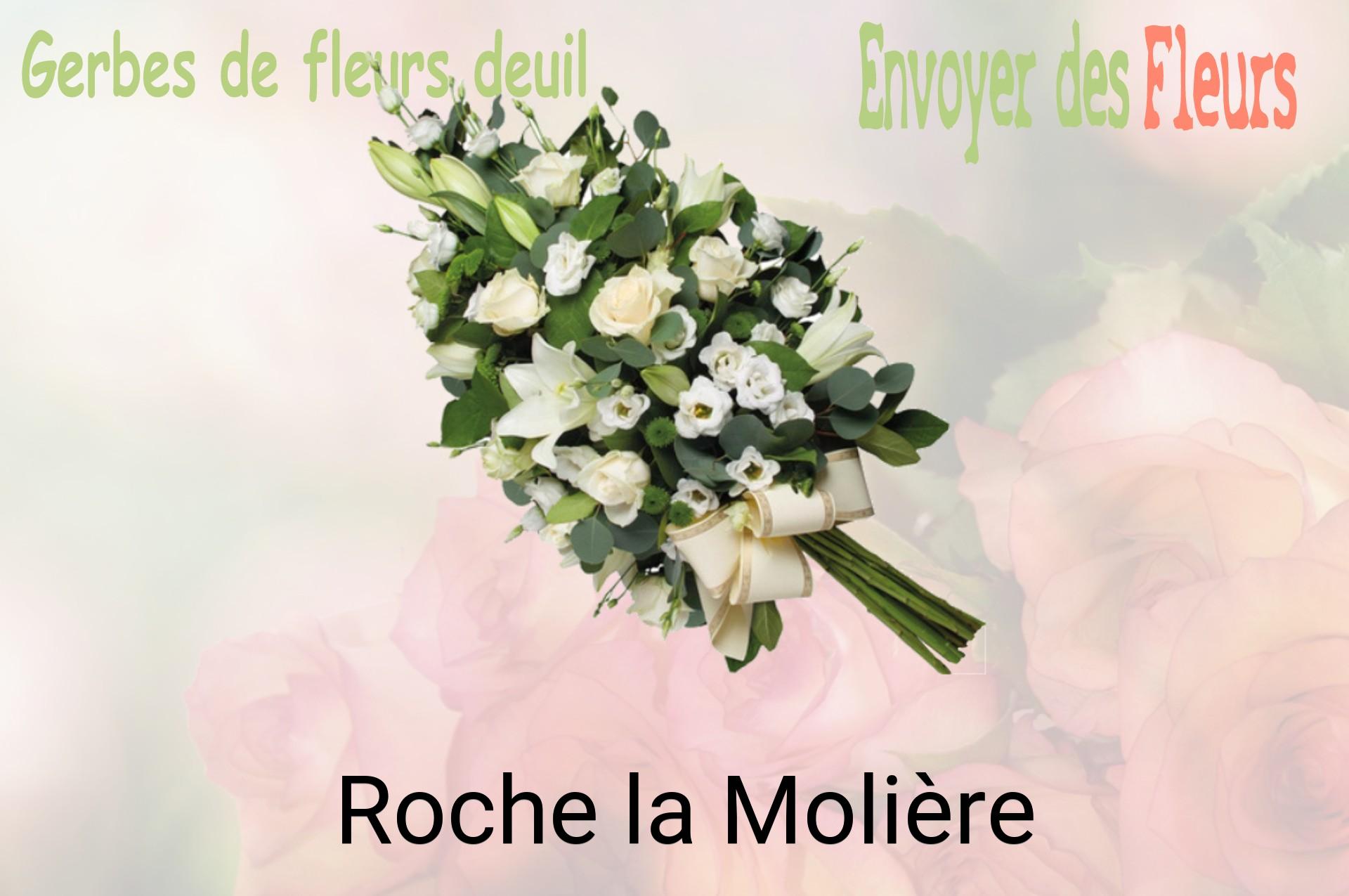 Gerbe de fleurs de deuil livrée à Roche-la-Molière